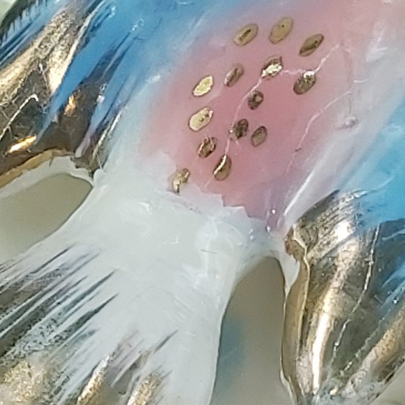 Porcelain Jewelry Trinket Box Gold Gilded with Matching Trays Bird Flower Leaves - Picture 6 of 16